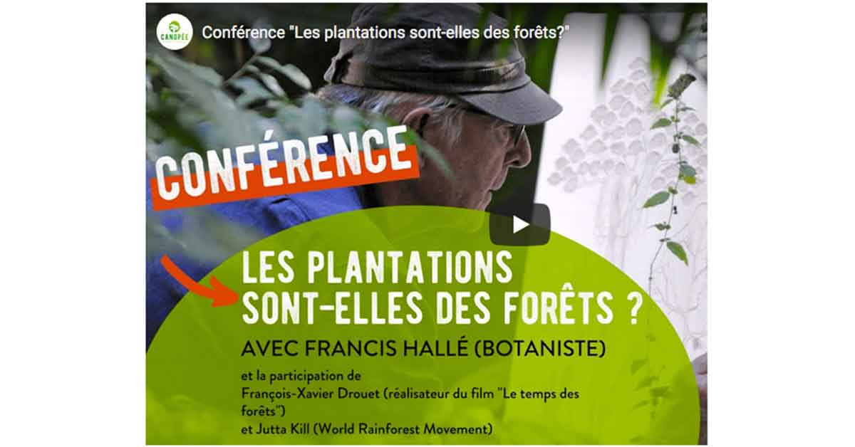Conférence Francis Hallé: forêts primaires versus plantations